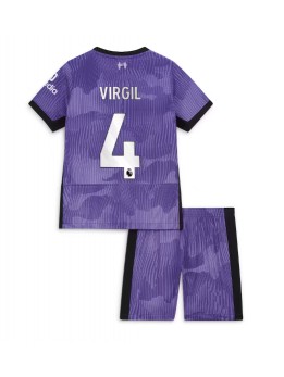 Liverpool Virgil van Dijk #4 Replika Tredje Kläder Barn 2023-24 Kortärmad (+ byxor)